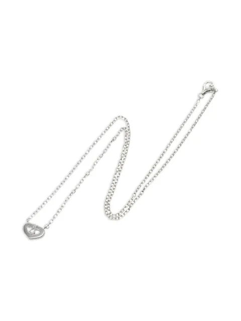 Cartier 18K white gold diamond heart necklace