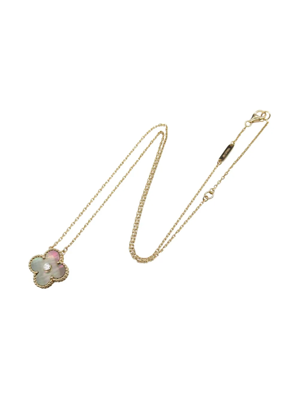 Van Cleef & Arpels Vintage 2010s 18K rose gold Alhambra diamond necklace | Pink | Image 1