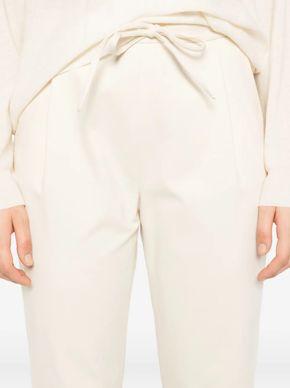 Fabiana Filippi pleated-detail drawstring trousers Beige