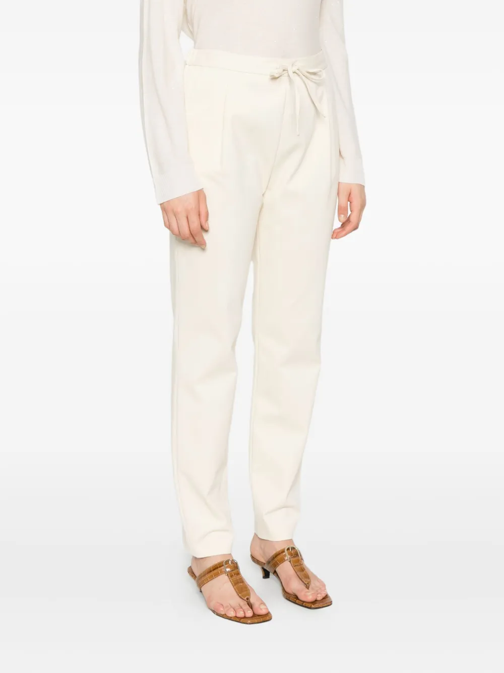 Fabiana Filippi pleated-detail drawstring trousers Beige