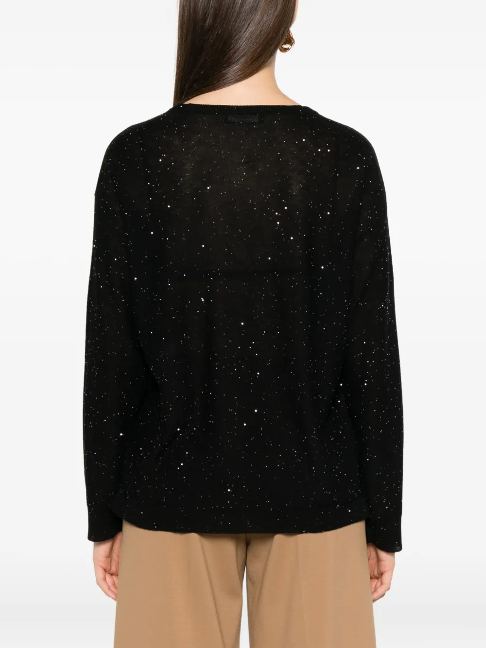 Fabiana Filippi Trui met V-hals en glitter Zwart