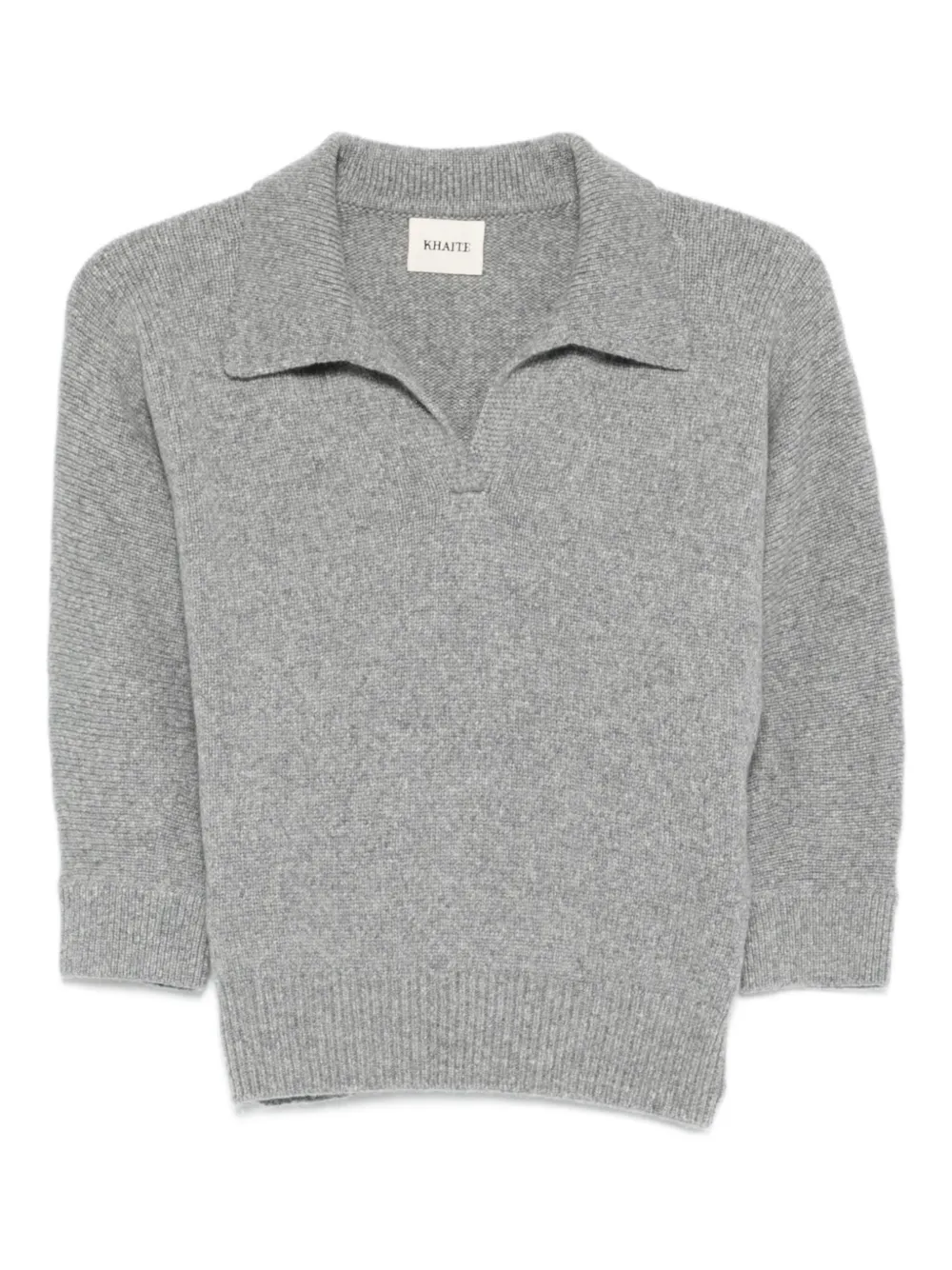 KHAITE polo-neck cashmere sweater Grijs