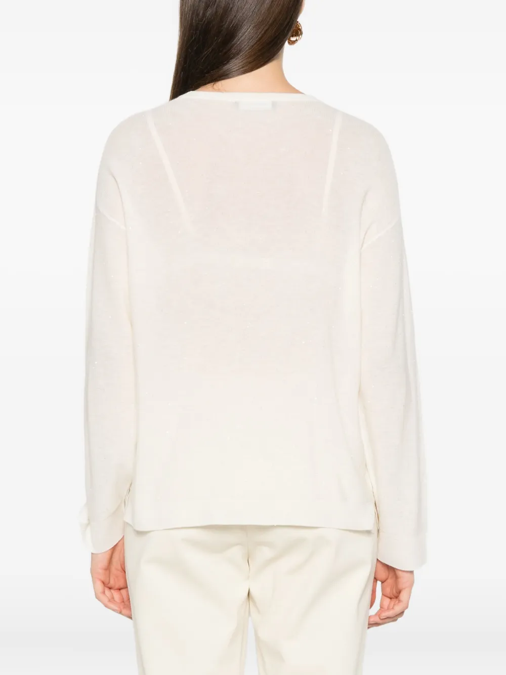 Fabiana Filippi T-shirt met V-hals Beige