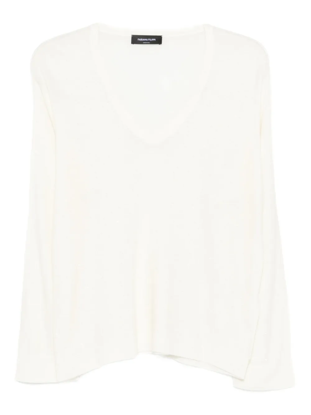 Fabiana Filippi T-shirt met V-hals Beige