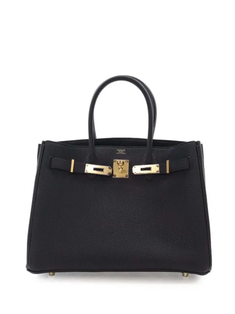 Hermès Pre-Owned 2021 Togo Swift and Toile 3 in 1 Birkin Retourne Handtasche 30cm