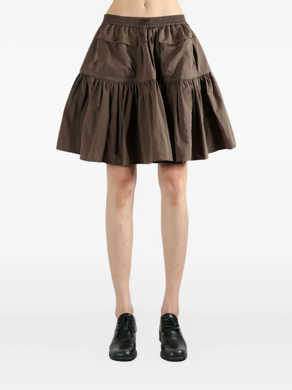 Cecilie Bahnsen ruffled pocket skirt - Bruin