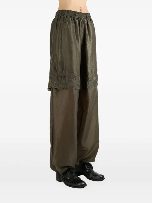 【Cecilie Bahnsen】BIANCA PANTS BIANCA | JOGGERS EMBROIDERED RIPSTOP OLIVE
