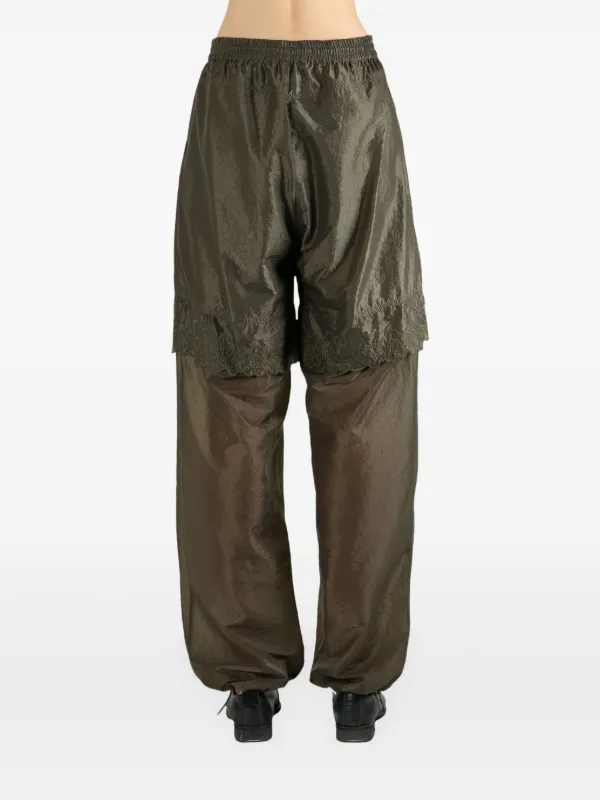 【Cecilie Bahnsen】BIANCA PANTS BIANCA | JOGGERS EMBROIDERED RIPSTOP OLIVE