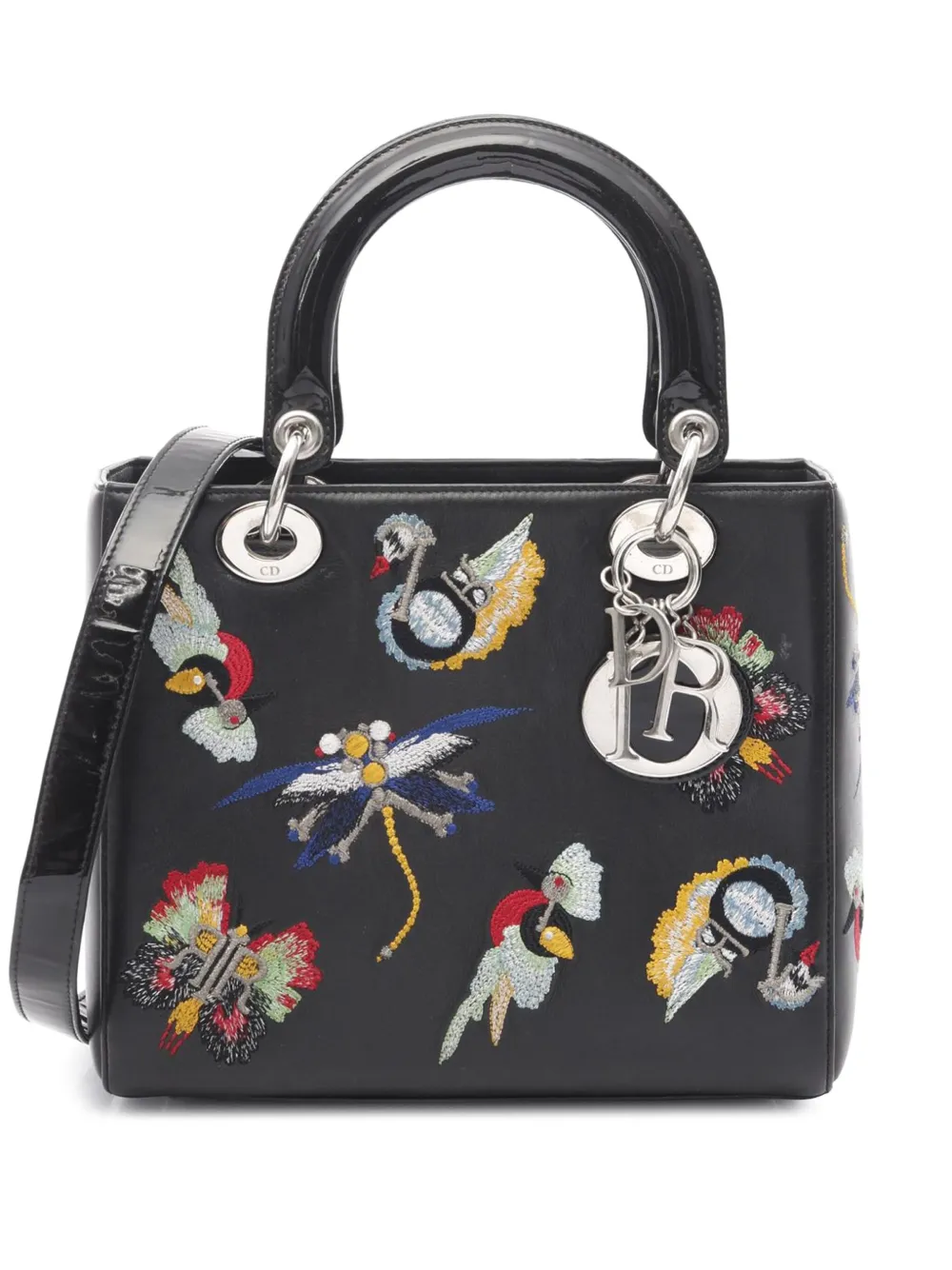 Christian Dior Pre-Owned 2016 Medium Smooth Calfskin Embroidered Christian Dior Pre-Owned 2016 Medium Smooth Calfskin Embroidered
