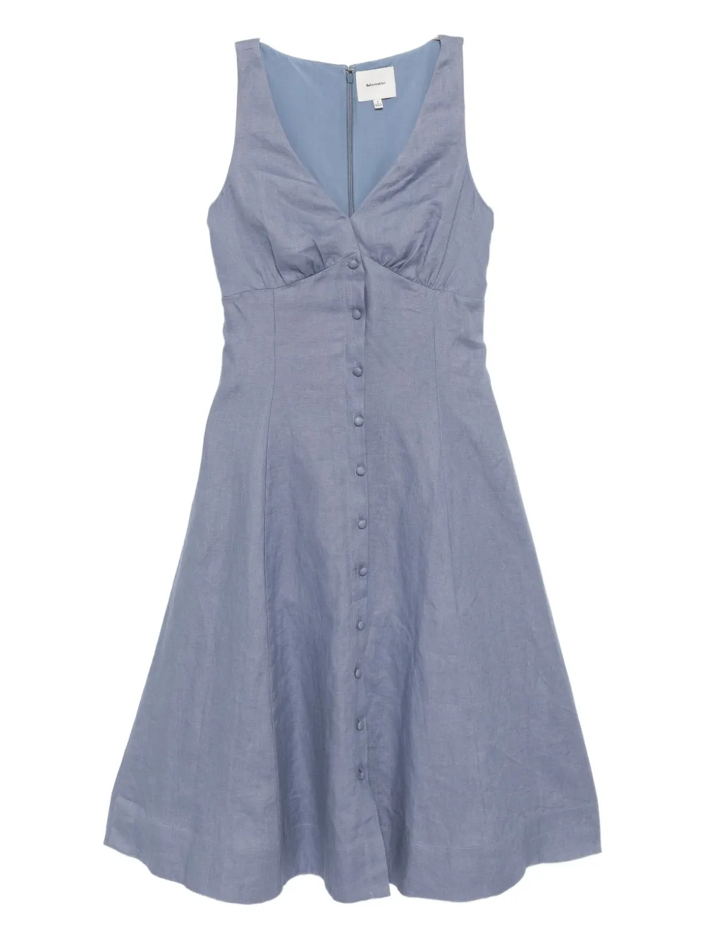Reformation Sebastien Linen Dress In Blue