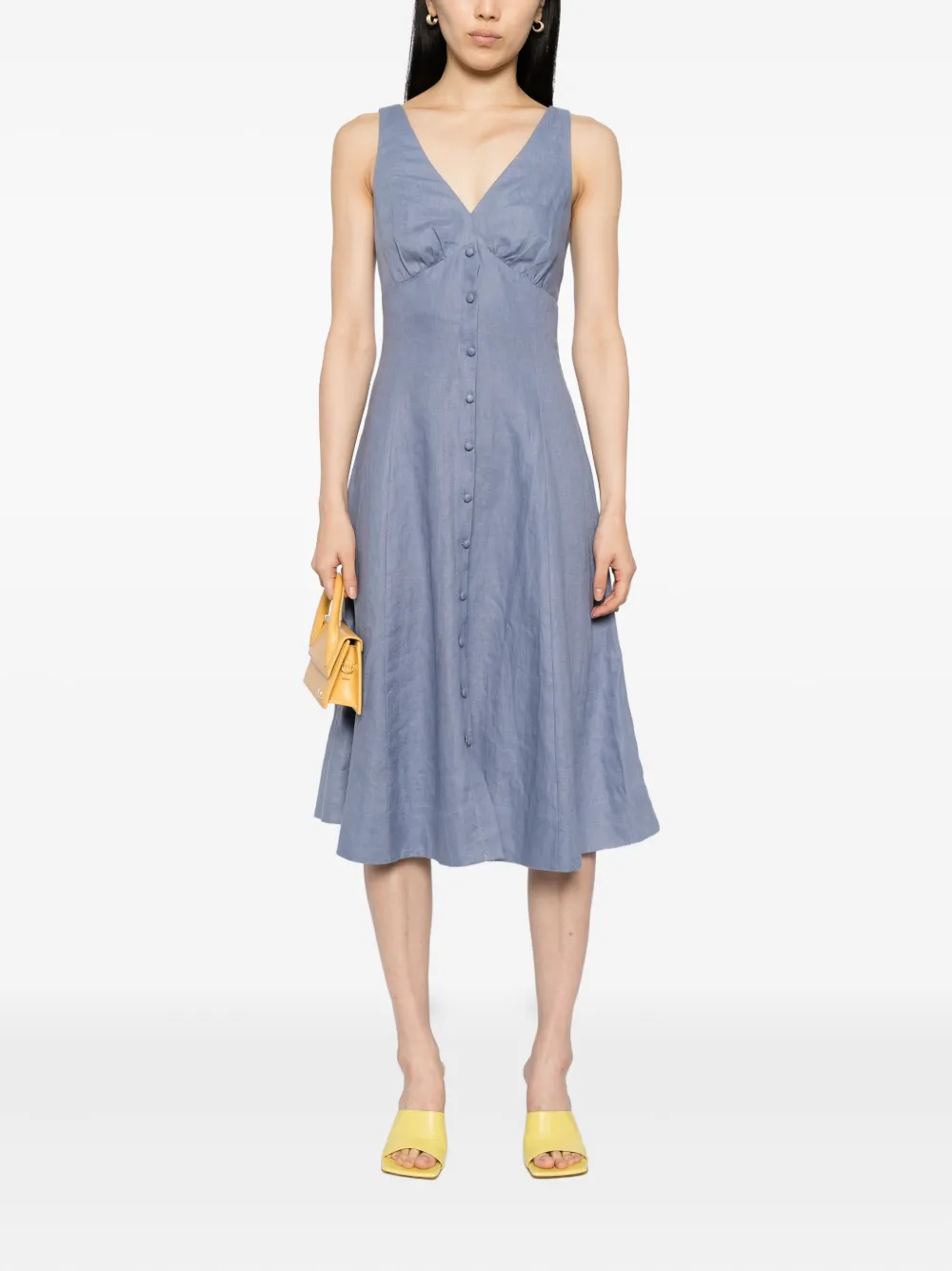 Reformation Sebastien linnen jurk - Blauw