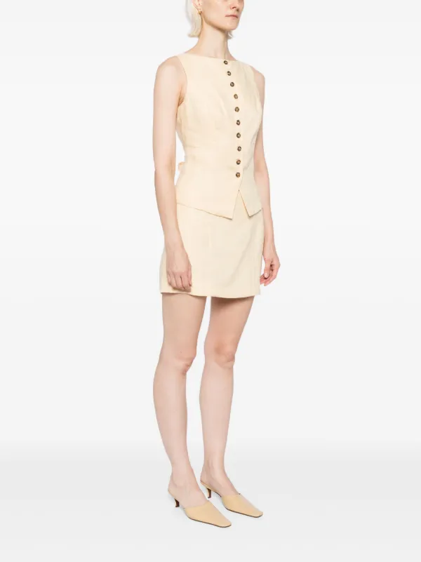 Reformation Lina Linen Two Piece | Yellow | FARFETCH ID