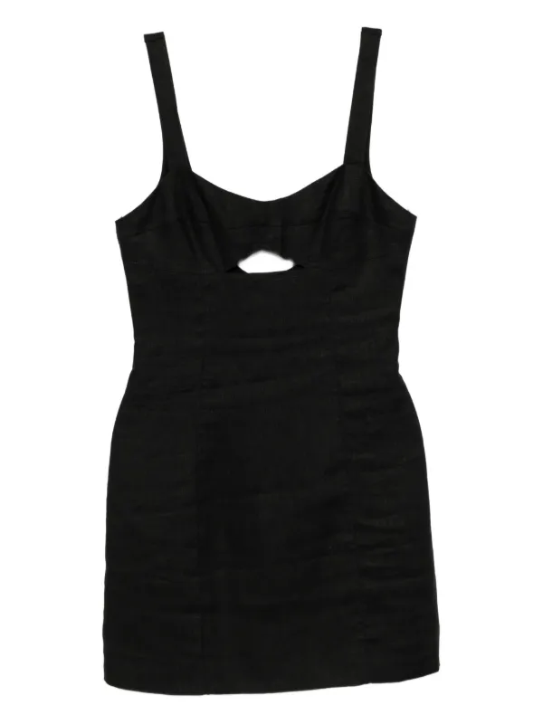 black pixie dress Black Linen Overall Dress – SSYS