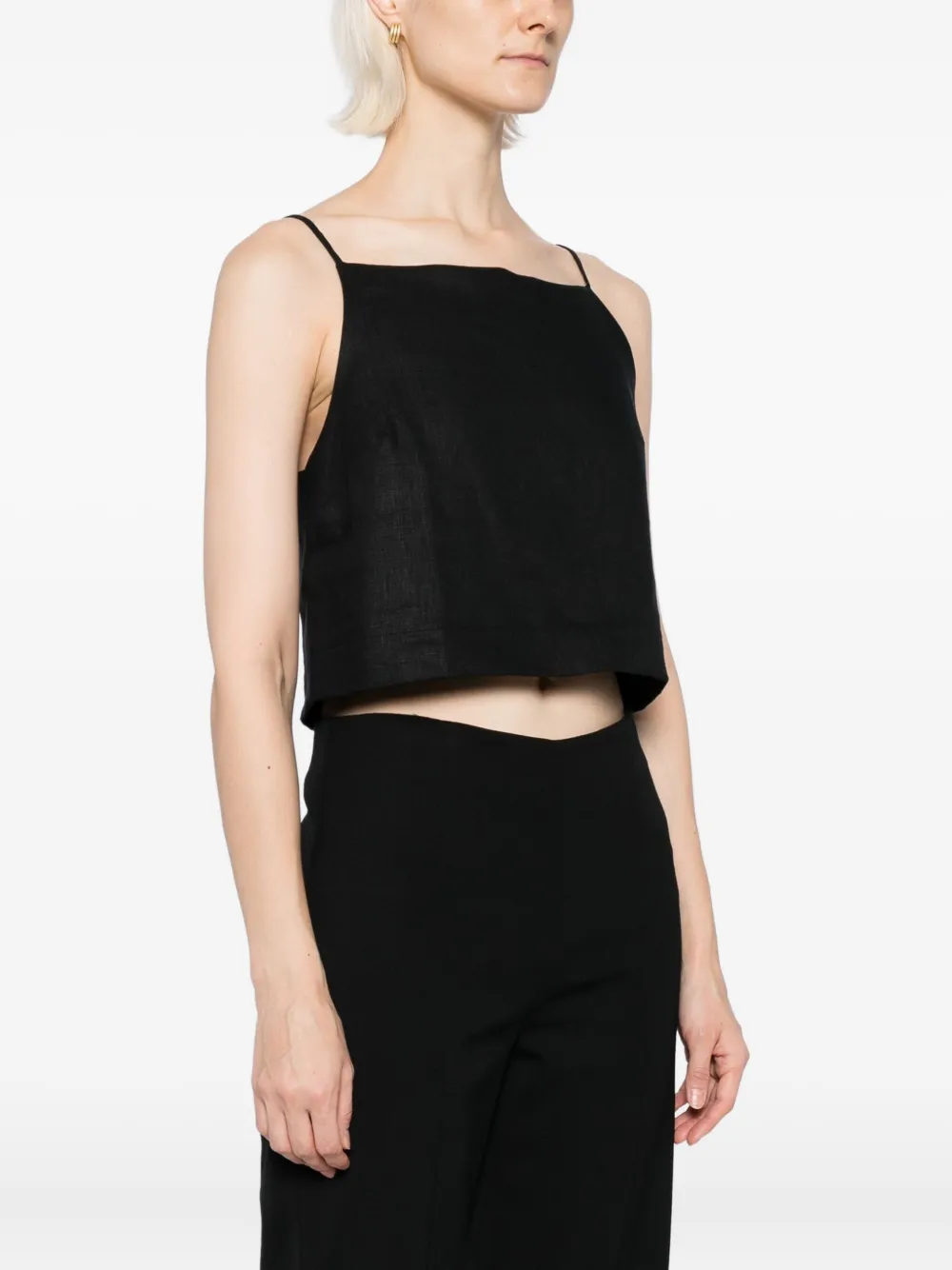 Reformation Kerri linnen top Zwart