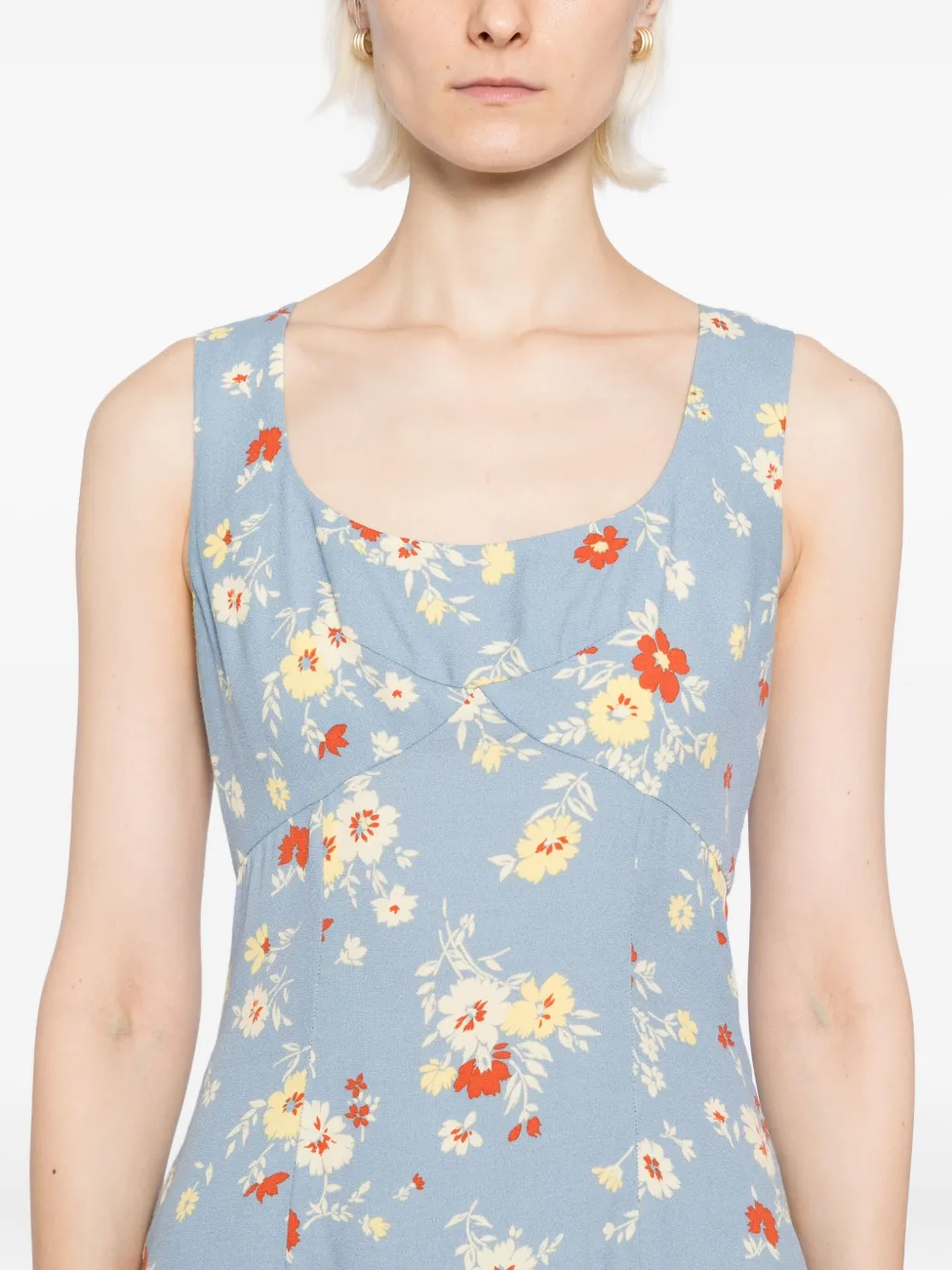 Reformation Cher jurk Blauw