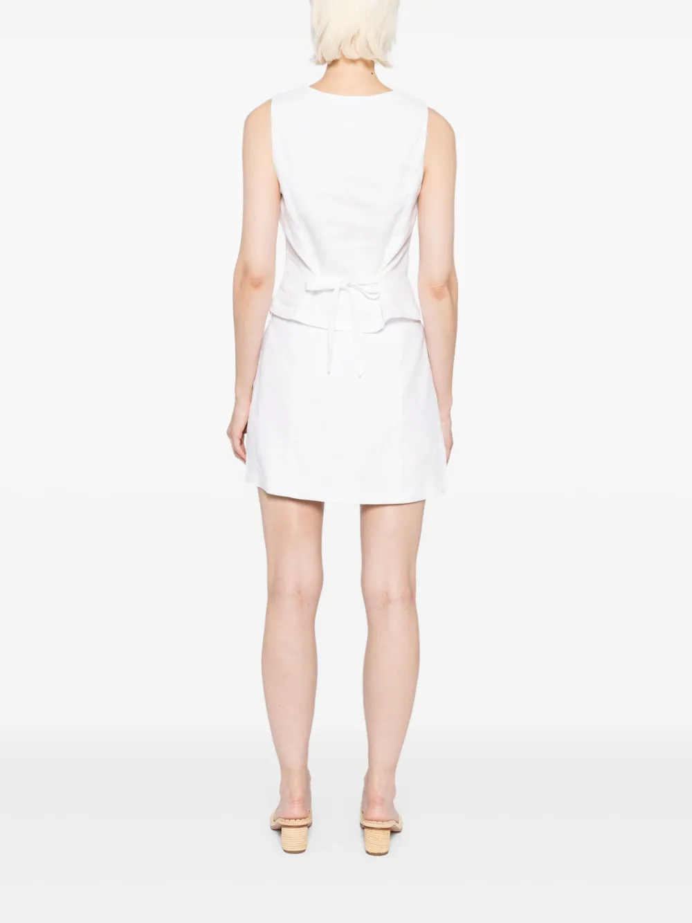 Reformation Lindsey Linen Two Piece In White