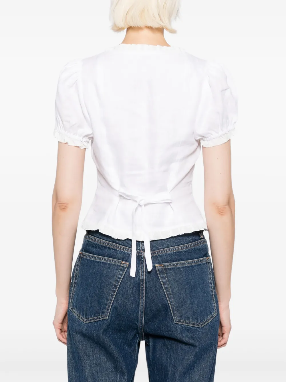 Reformation Rosemary linnen top Wit