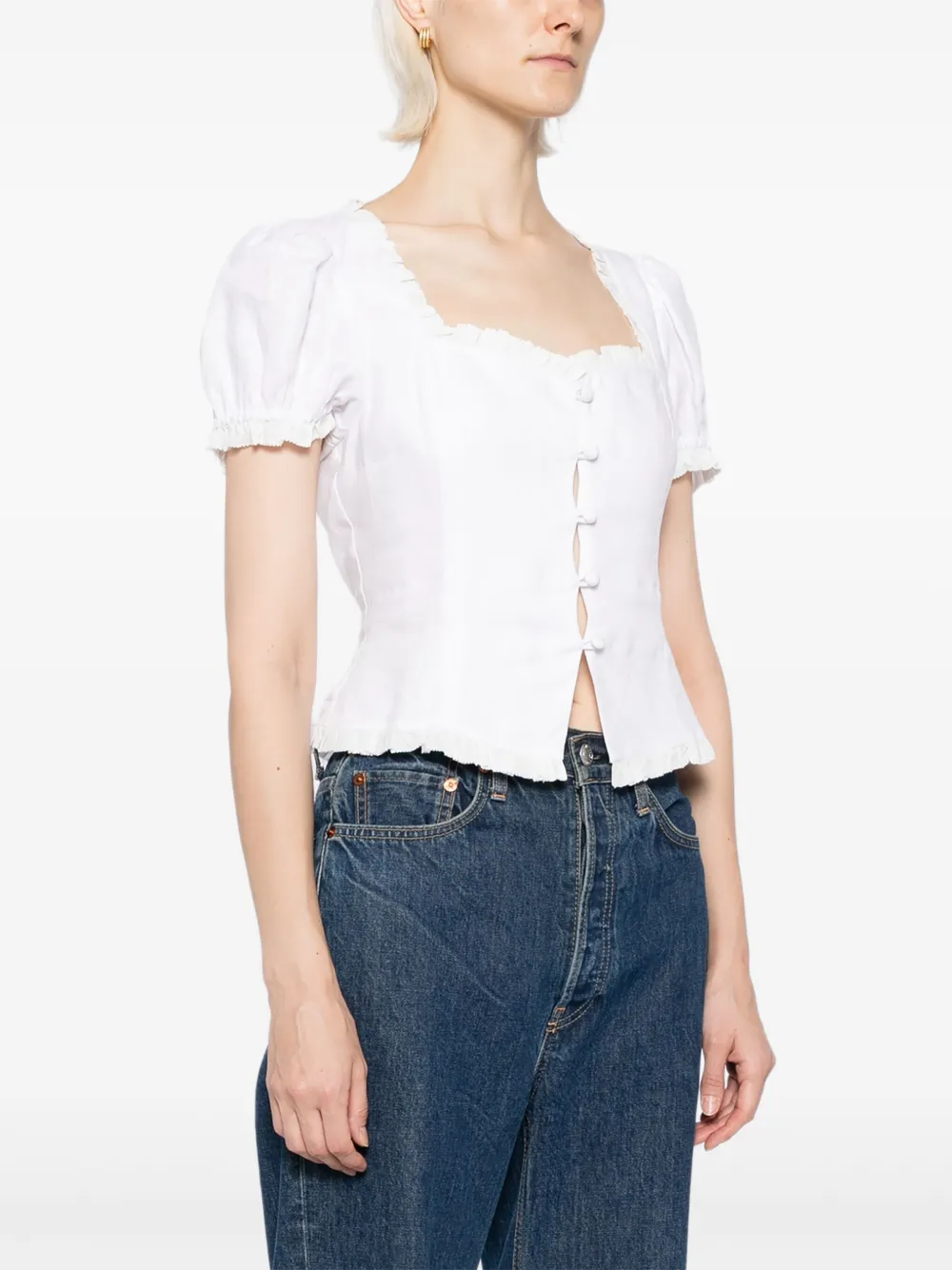 Reformation Rosemary linnen top Wit
