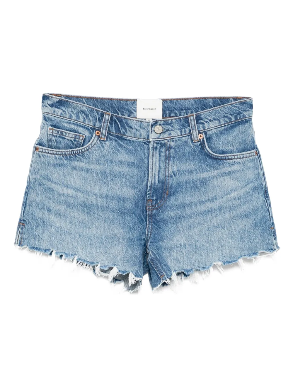 Reformation Sutton Denim Shorts In Blue