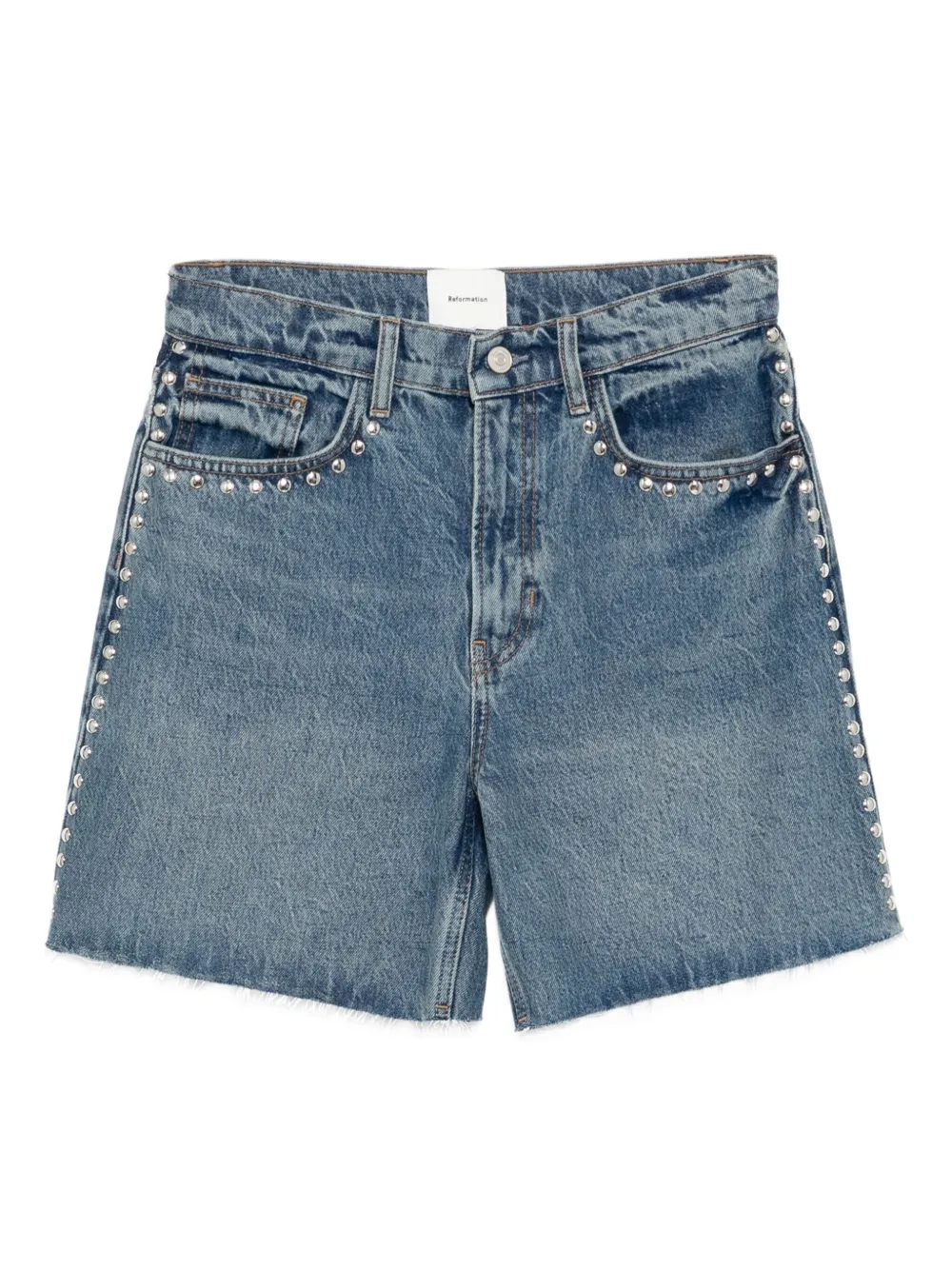 Reformation Raye Denim Shorts In Blue