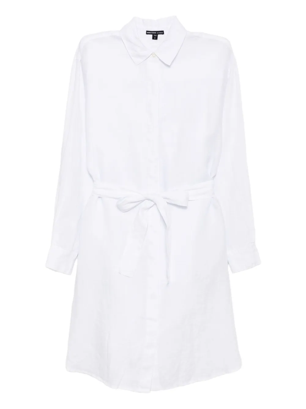 James Perse Linen Shirt Dress In White