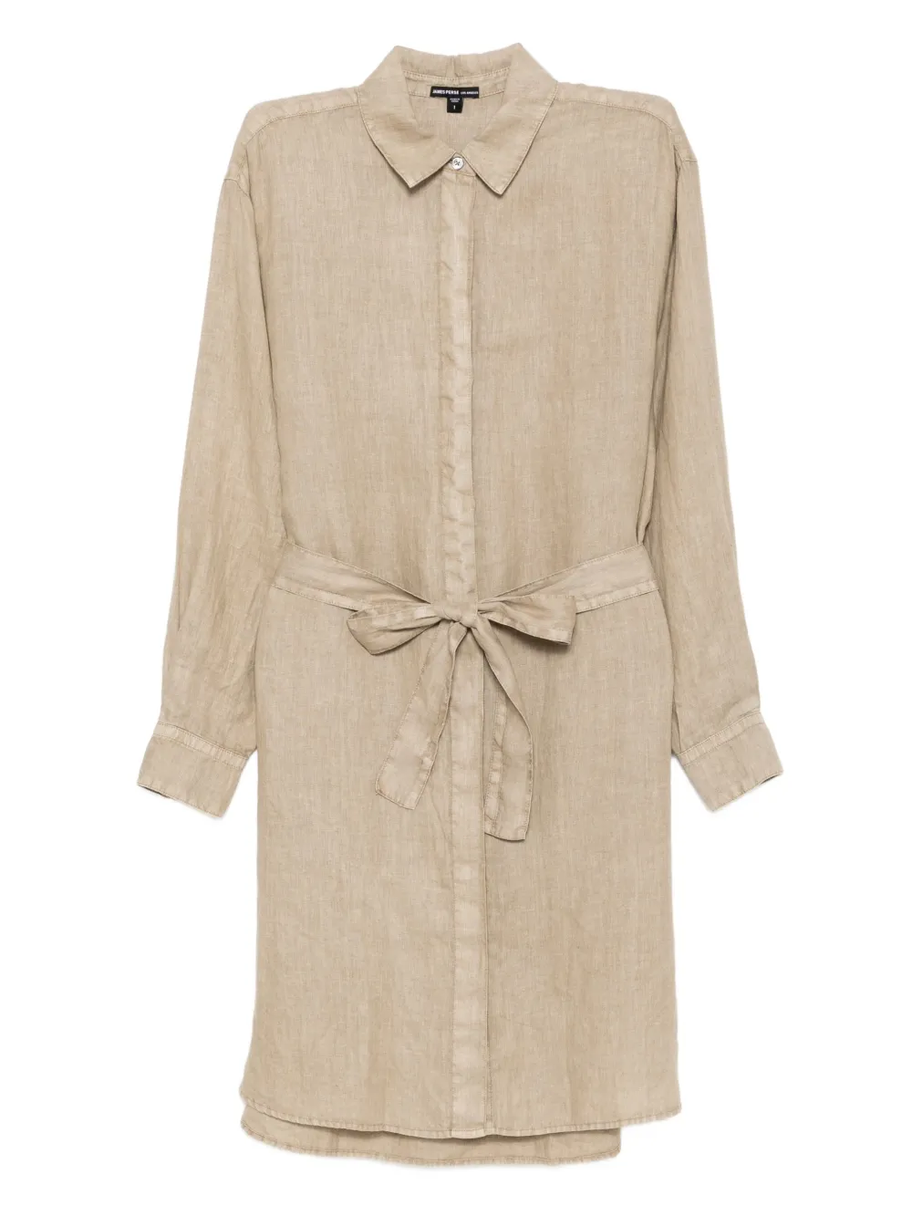 James Perse Linen Shirt Dress In Green