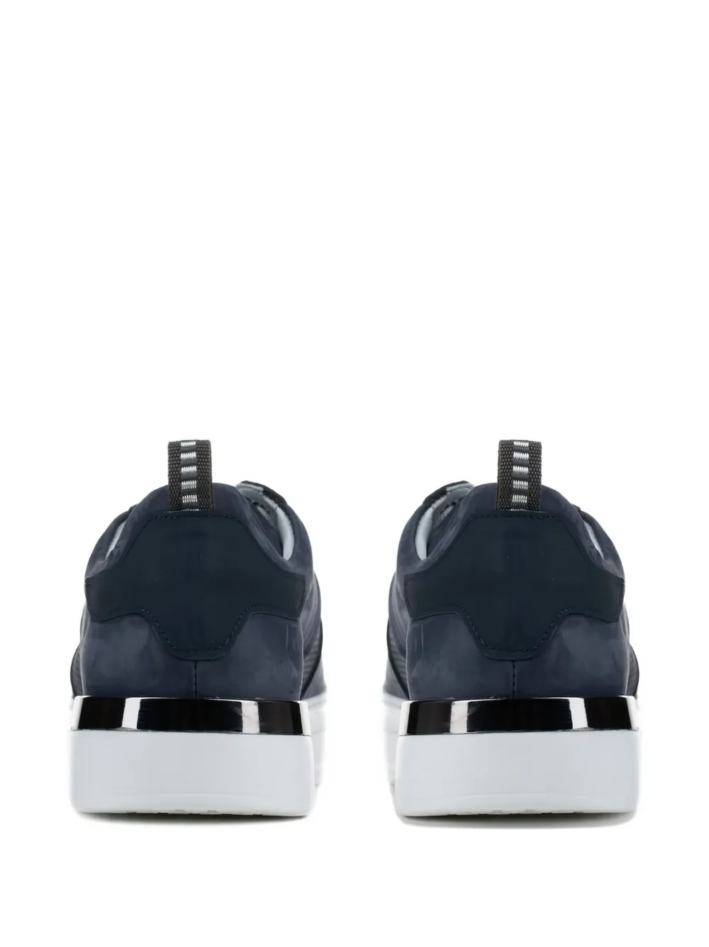 Poche Paris perforated-detail suede sneakers Blue
