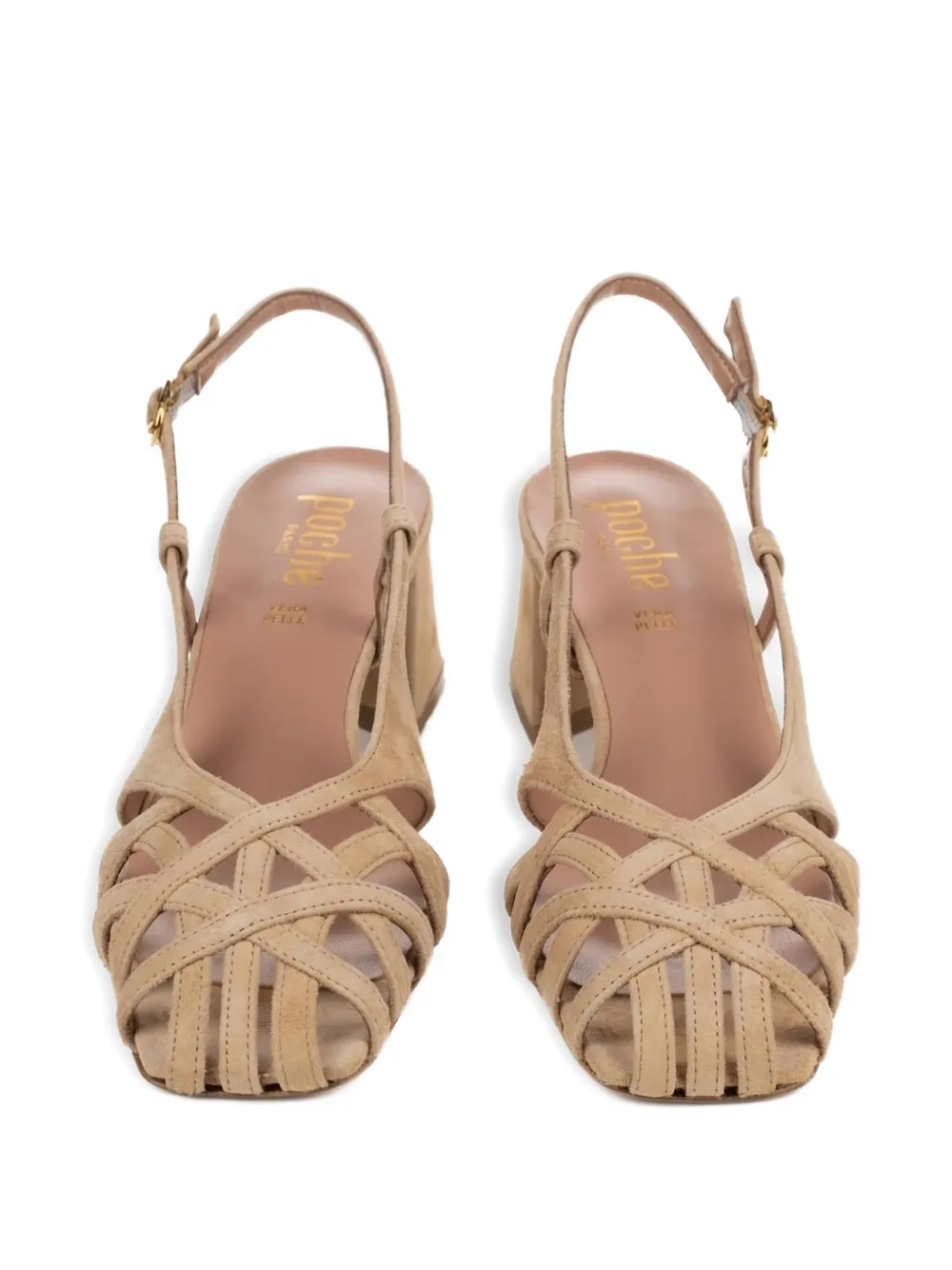 Poche Paris slingback block-heel pumps Neutrals