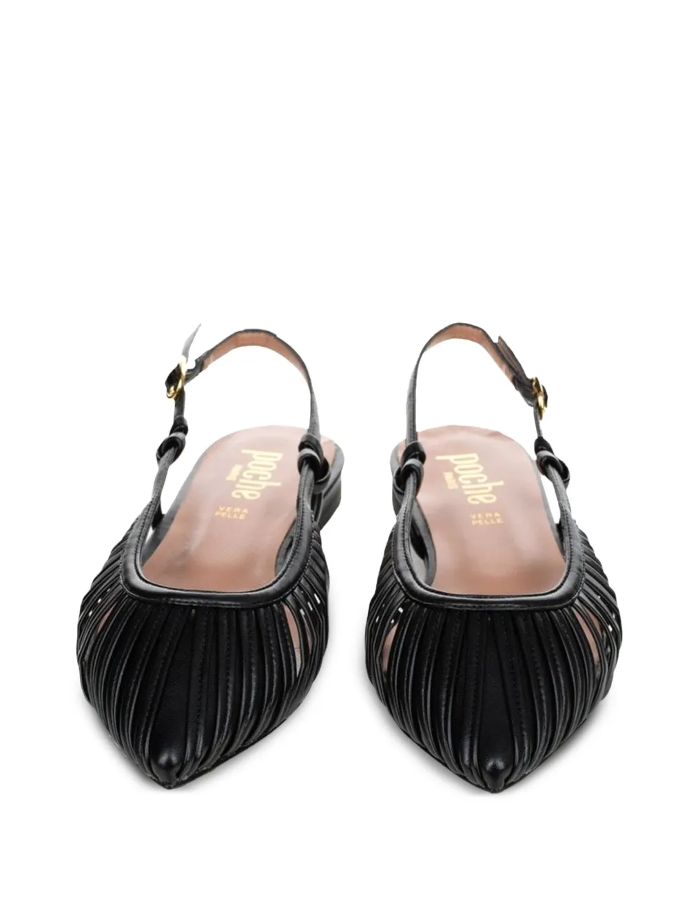 Poche Paris Corinne slingback flat sandals Black