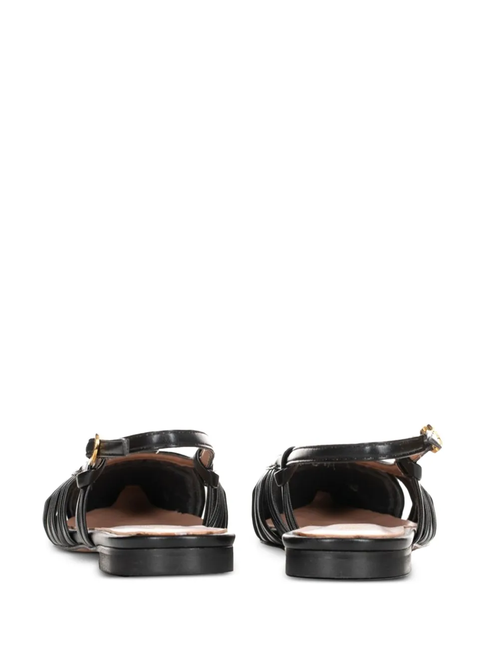 Poche Paris Corinne slingback flat sandals Black