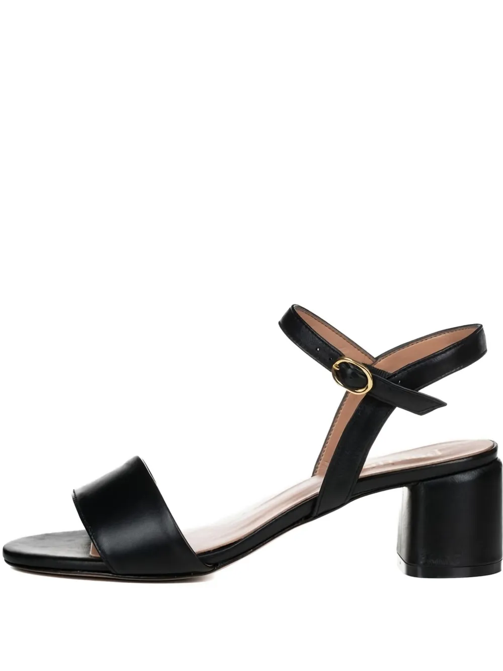 Poche Paris Block-heel Leather Sandals In Black