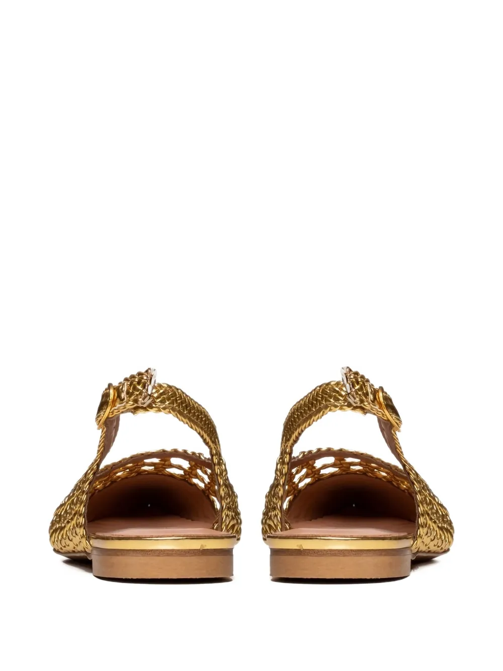 Poche Paris Estelle woven slingback pumps Gold