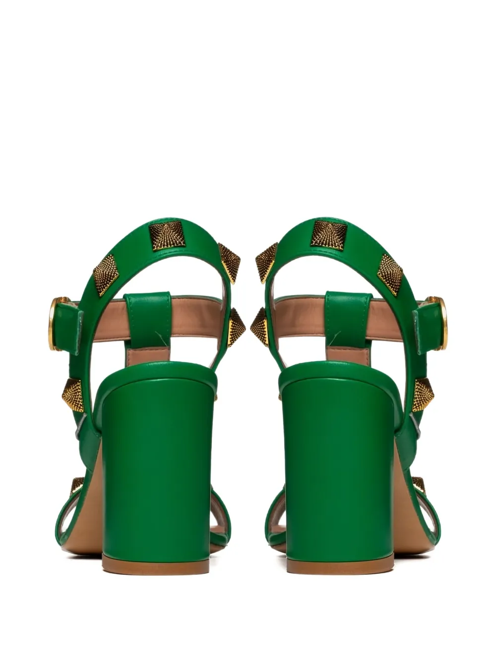 Poche Paris 85mm Lille studded T-bar sandals Green