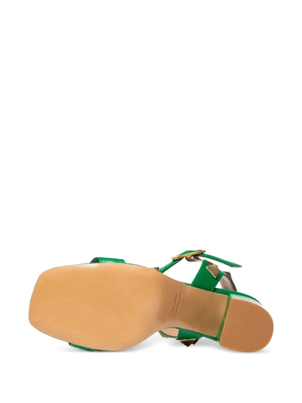 Poche Paris 85mm Lille studded T-bar sandals Green
