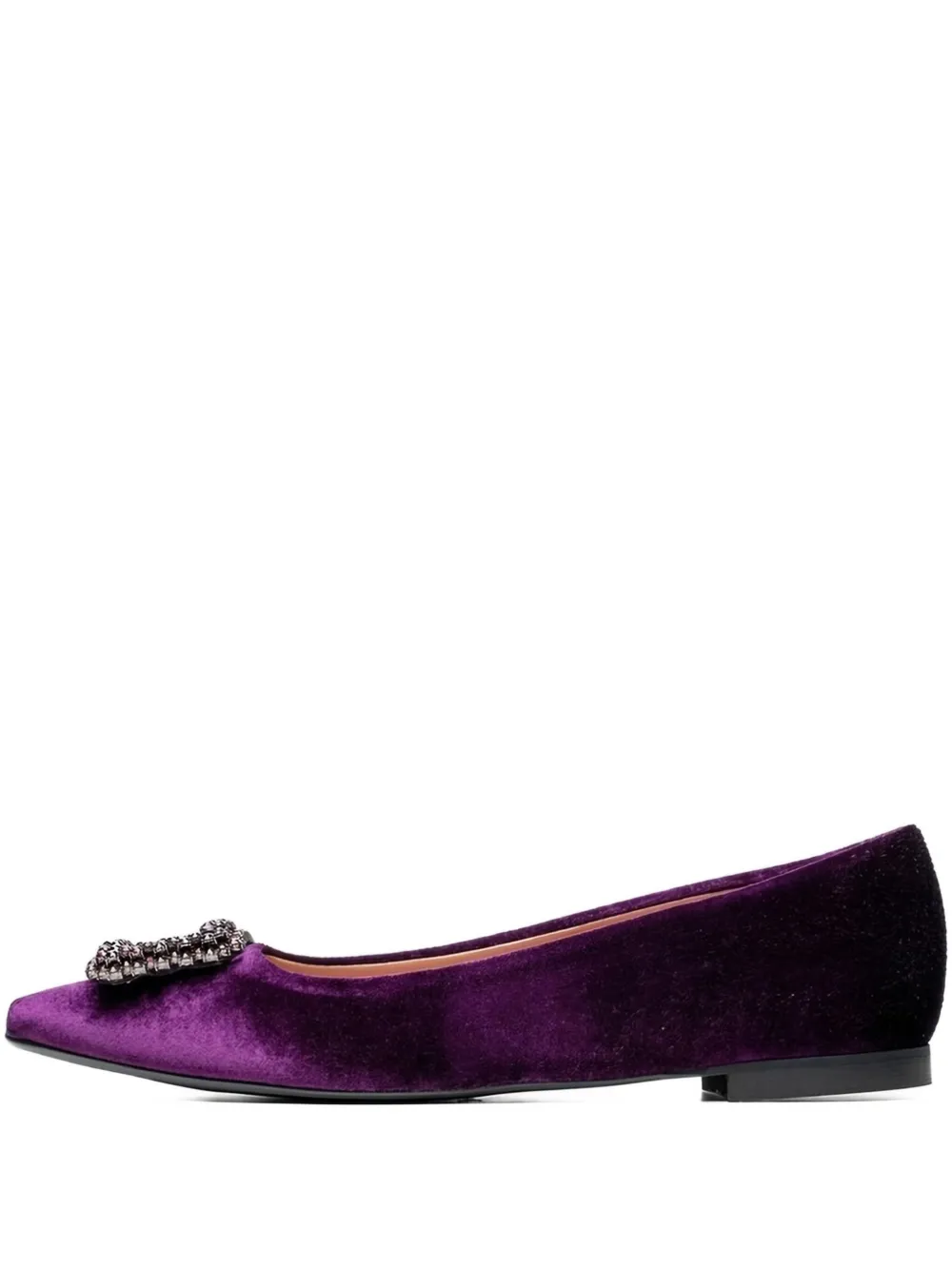 Poche Paris Melanie Pointed-toe Embellished Pumps In Purple