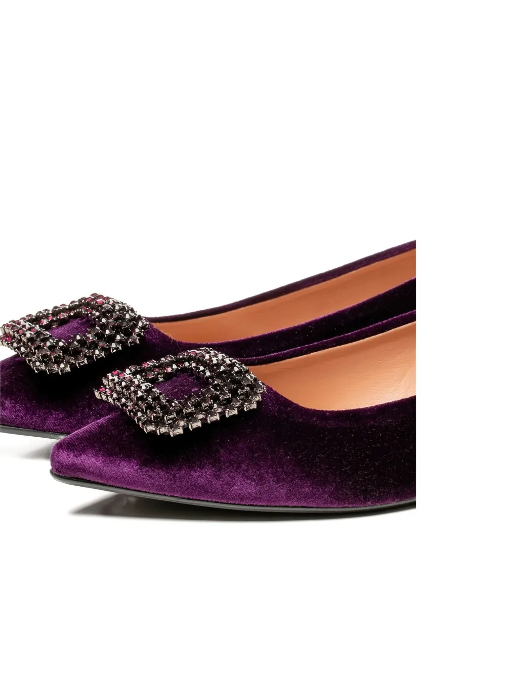 Poche Paris Melanie pointed-toe embellished pumps Purple
