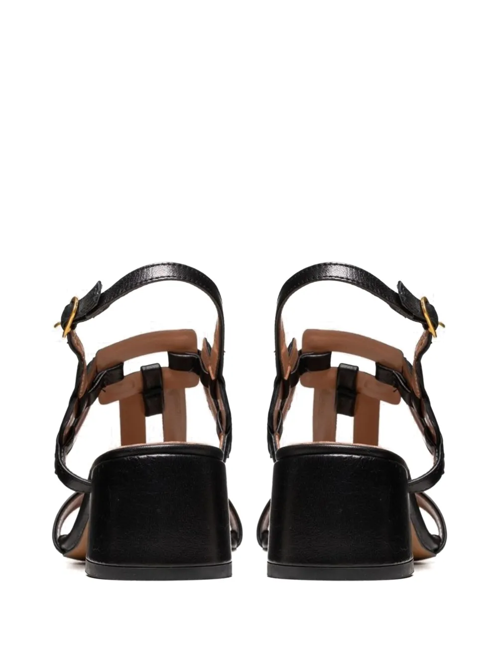 Poche Paris 50mm Valerie buckle-fastening block-heel sandals Black