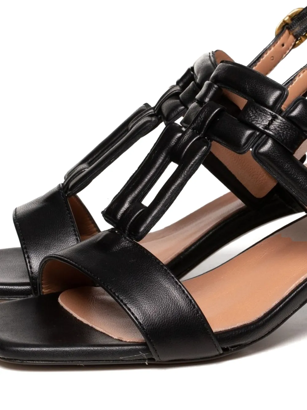 Poche Paris 50mm Valerie buckle-fastening block-heel sandals Black