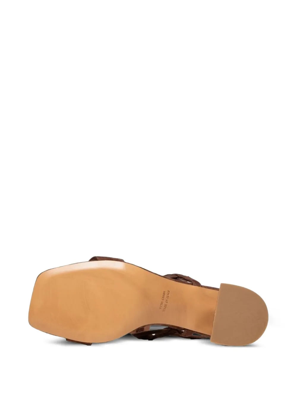 Poche Paris 50mm Valerie T-bar block-heel sandals Brown