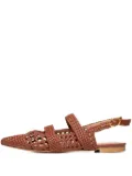 Poche Paris Lena woven pointed-toe pumps - Brown