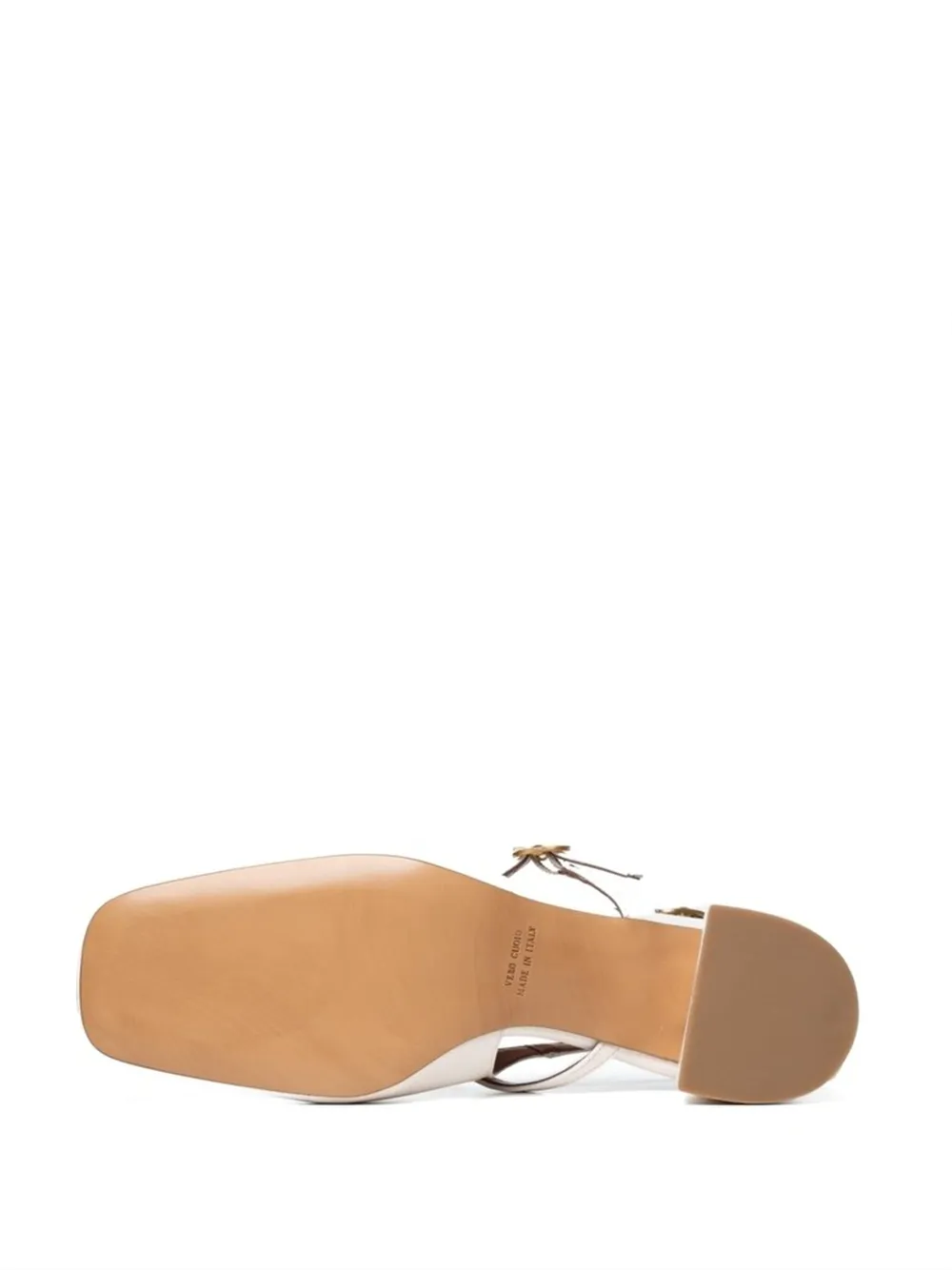 Poche Paris 50mm square-toe slingback mules White