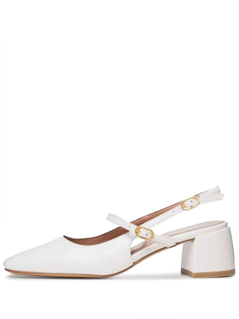 Poche Paris 50mm Square-toe Slingback Mules In White