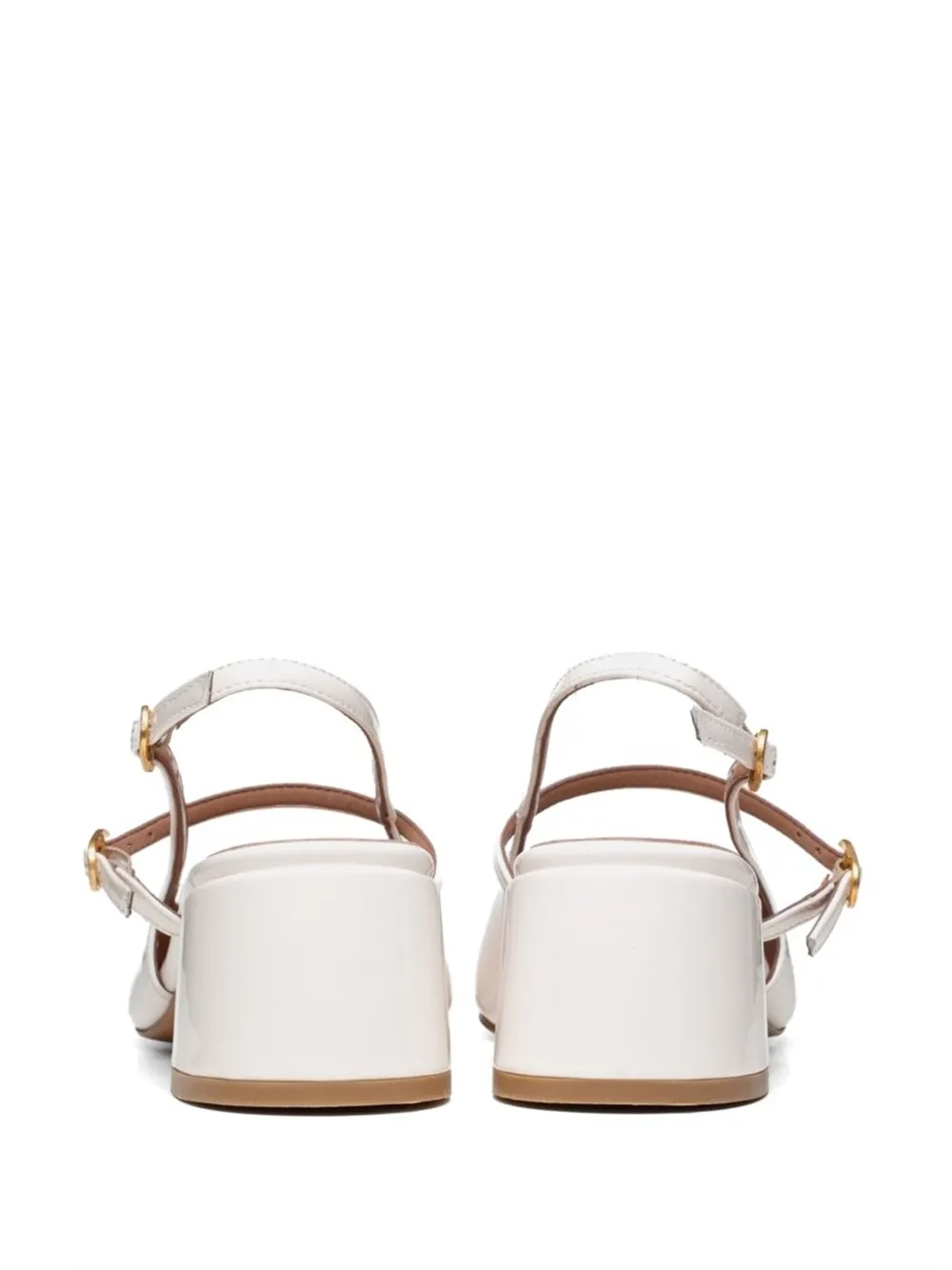 Poche Paris 50mm square-toe slingback mules White