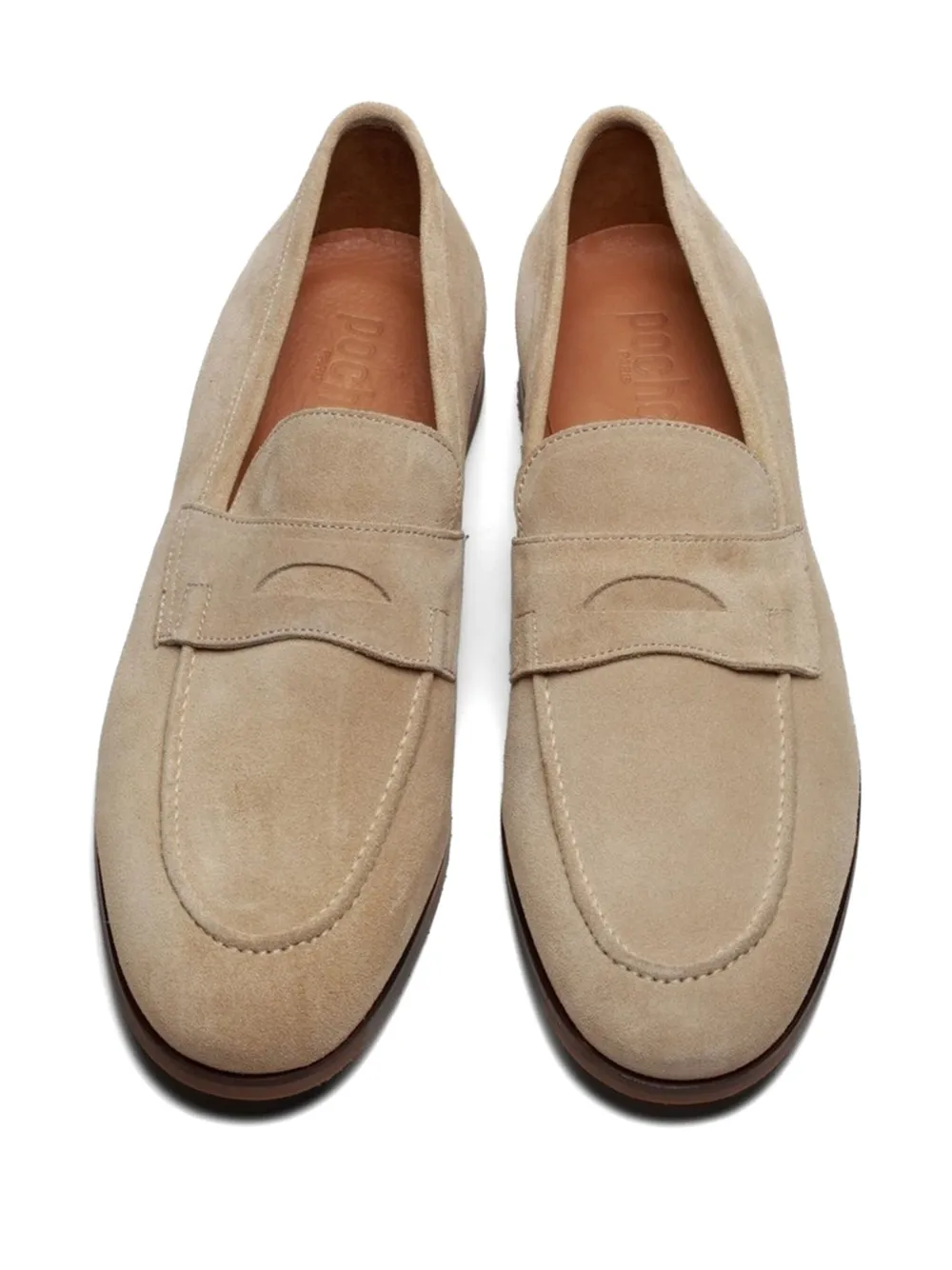 Poche Paris penny suede loafers Neutrals
