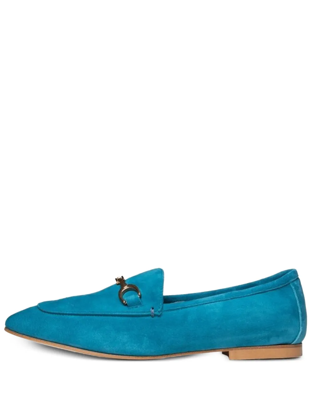 Poche Paris Buckle Suede Loafers In Blue