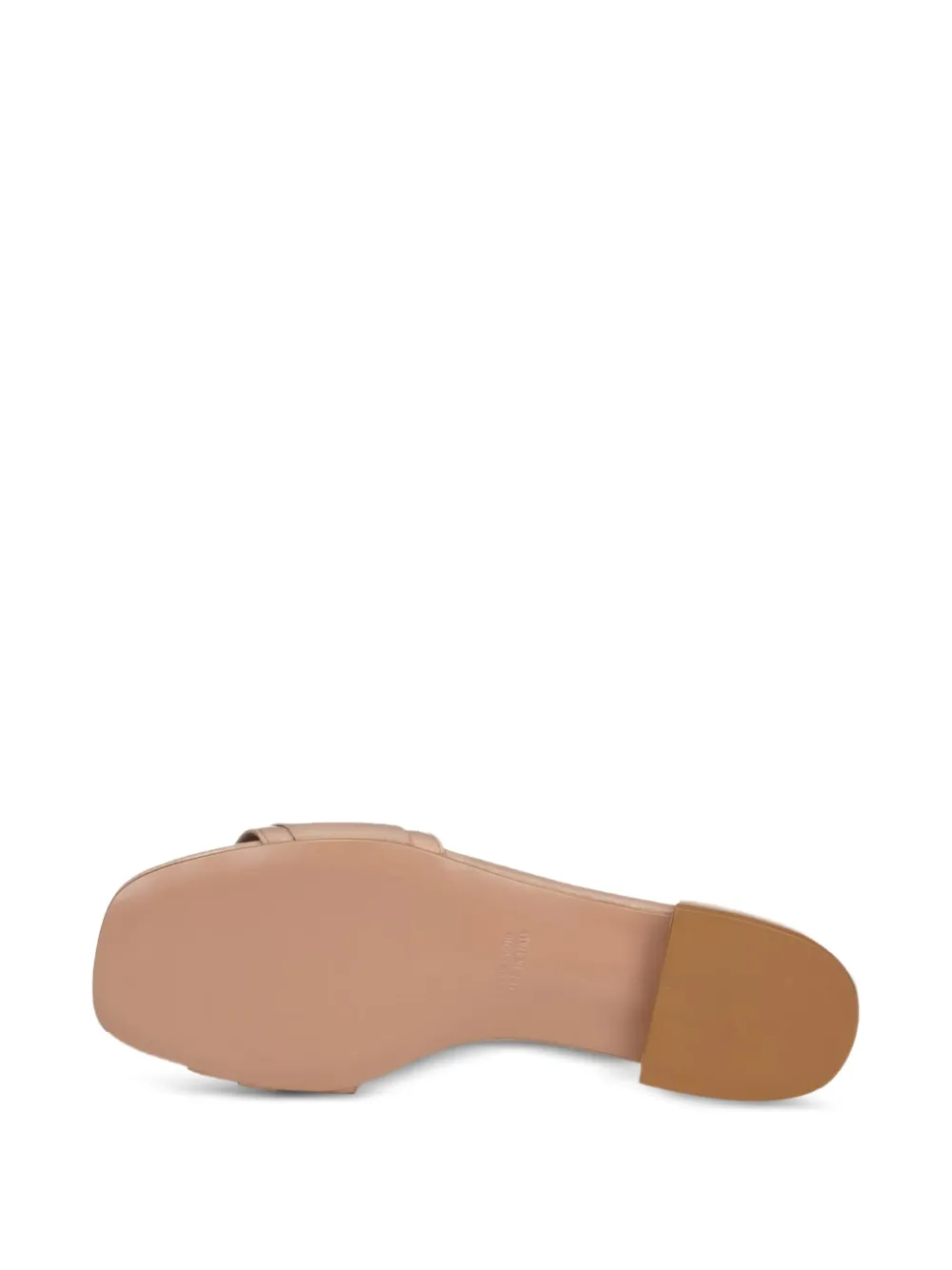 Poche Paris Rose buckle leather slides Neutrals