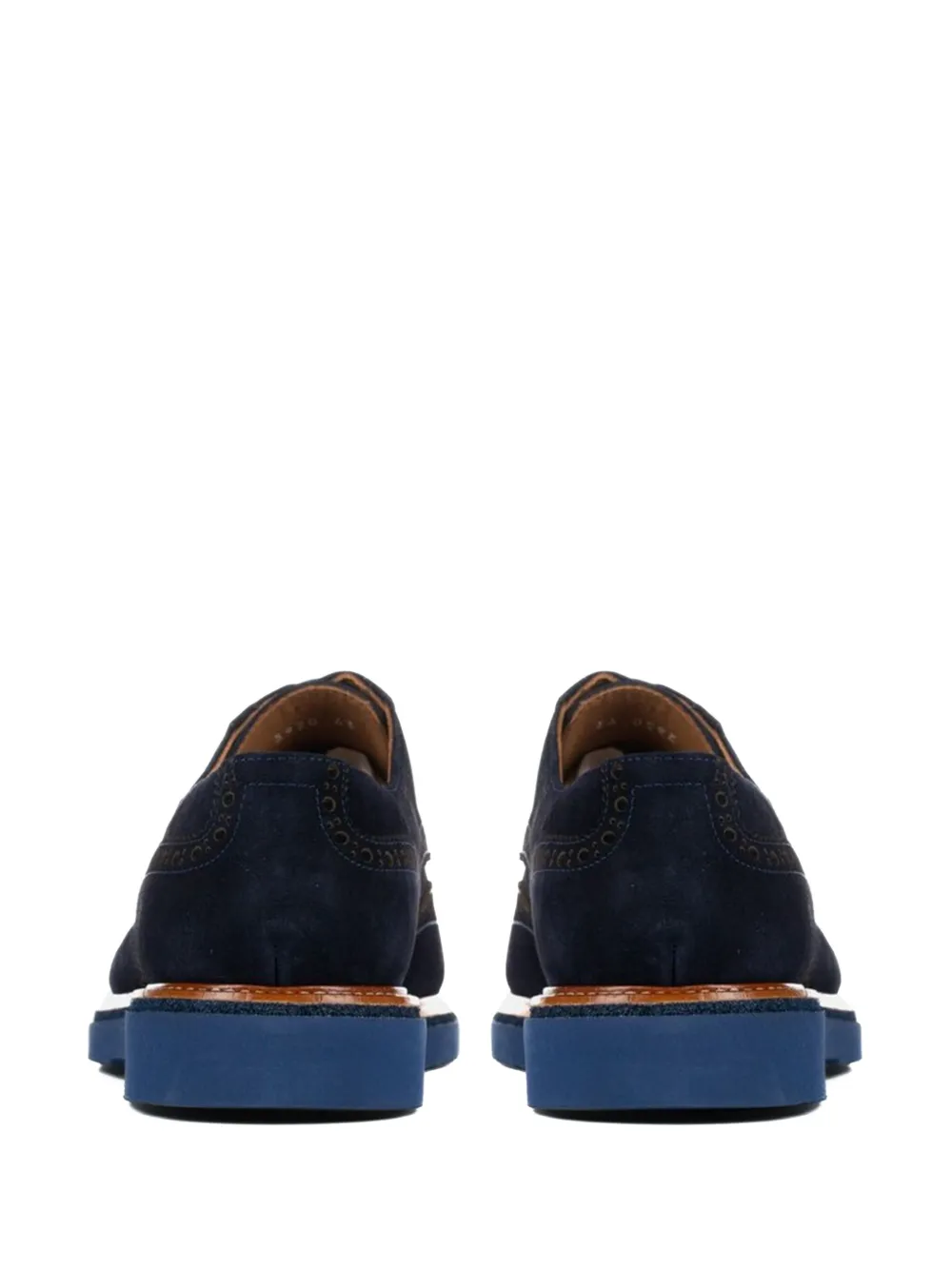 Poche Paris Benoit brogue suede loafers Blue