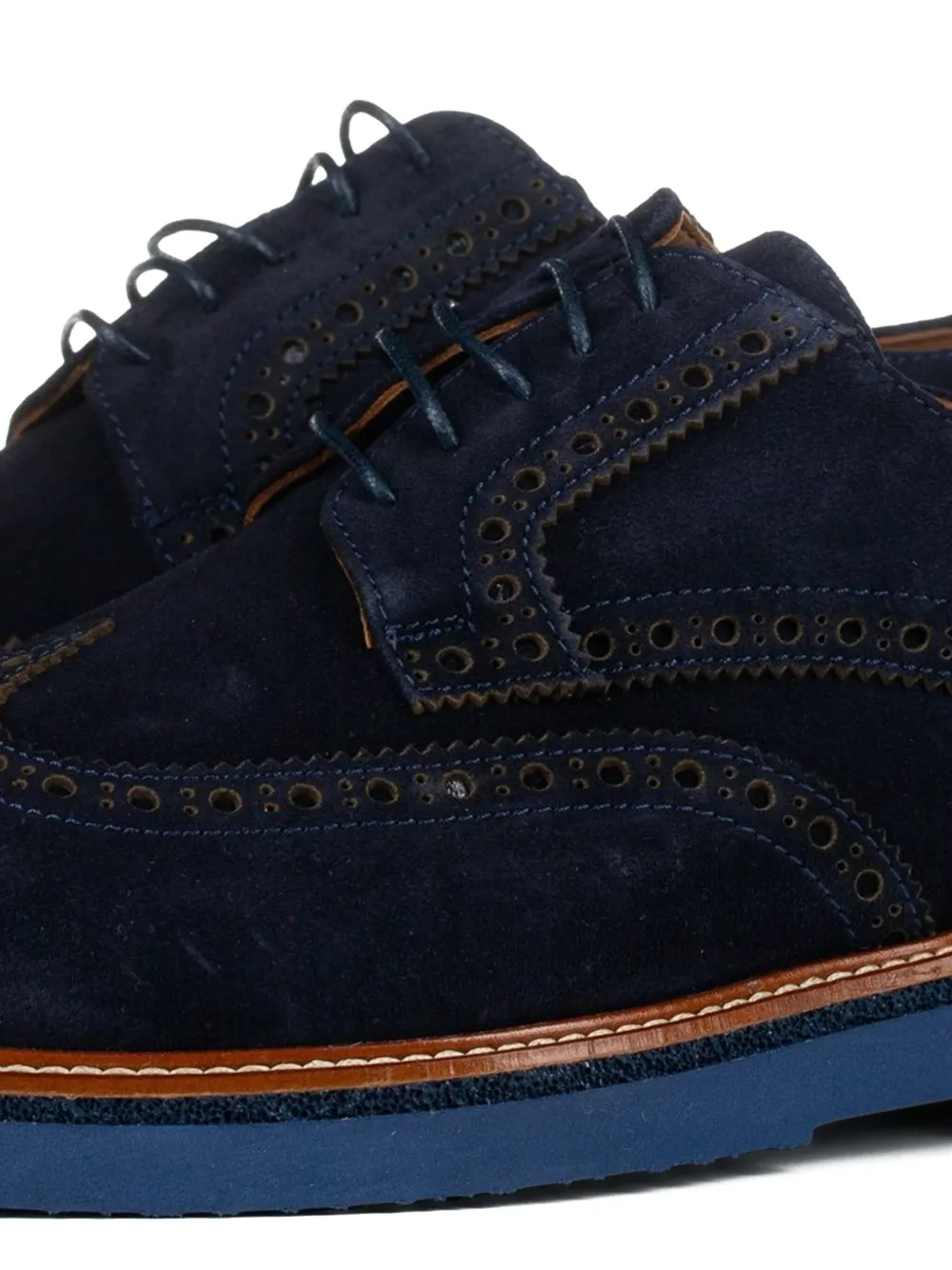 Poche Paris Benoit brogue suede loafers Blue