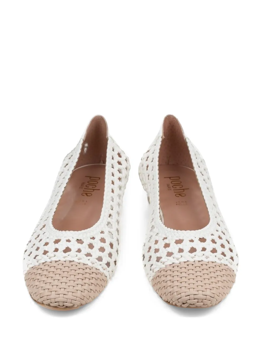 Poche Paris Reine woven leather pumps White