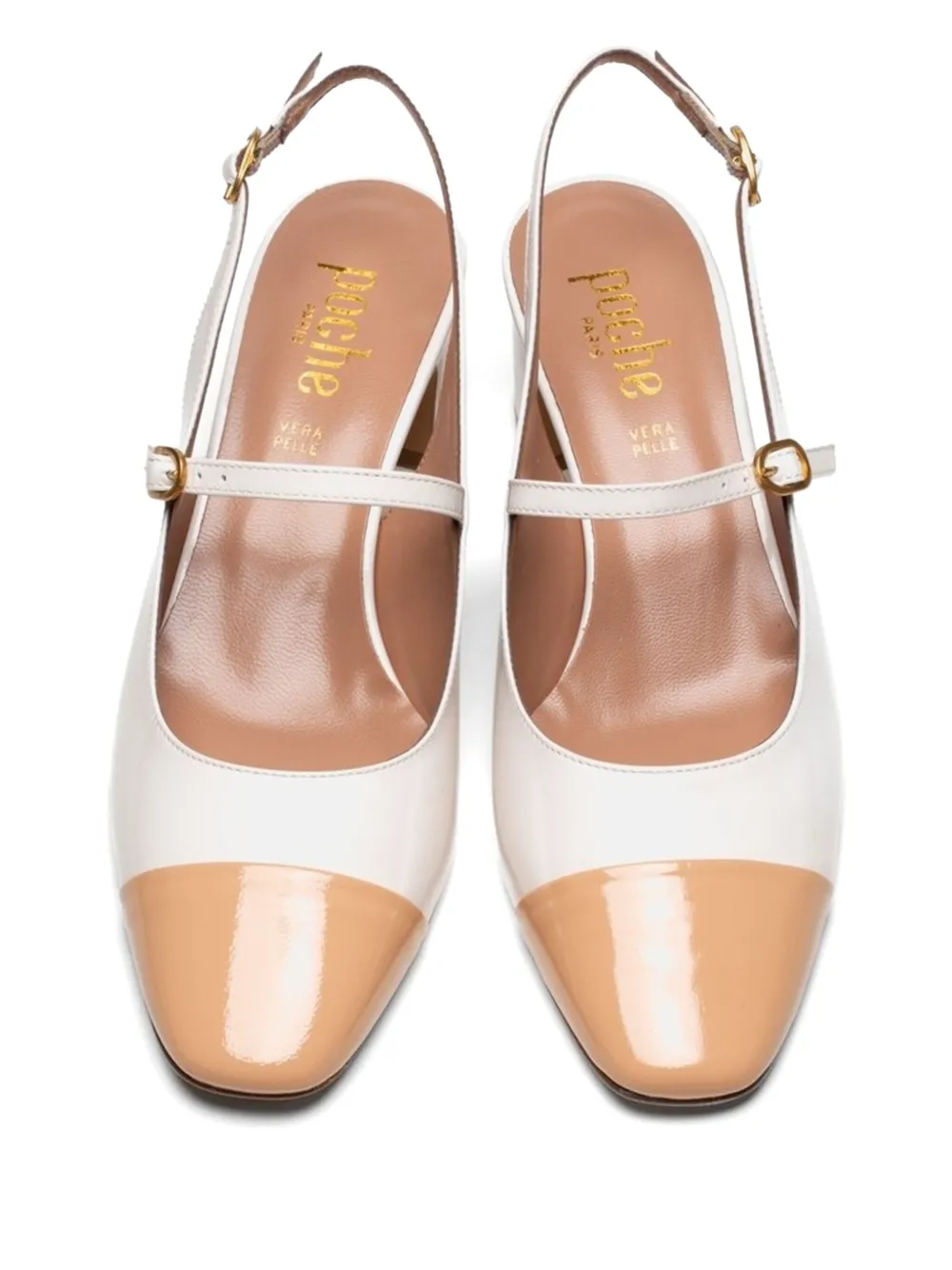 Poche Paris Elodie two-tone pumps White